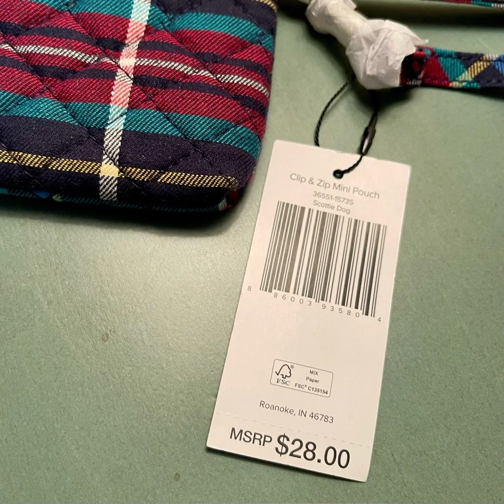 VERA BRADLEY Plaid Quilted Tote Bag BUNDLE with Scotty Dog Design NWT GREAT GIFT - Picture 10 of 11